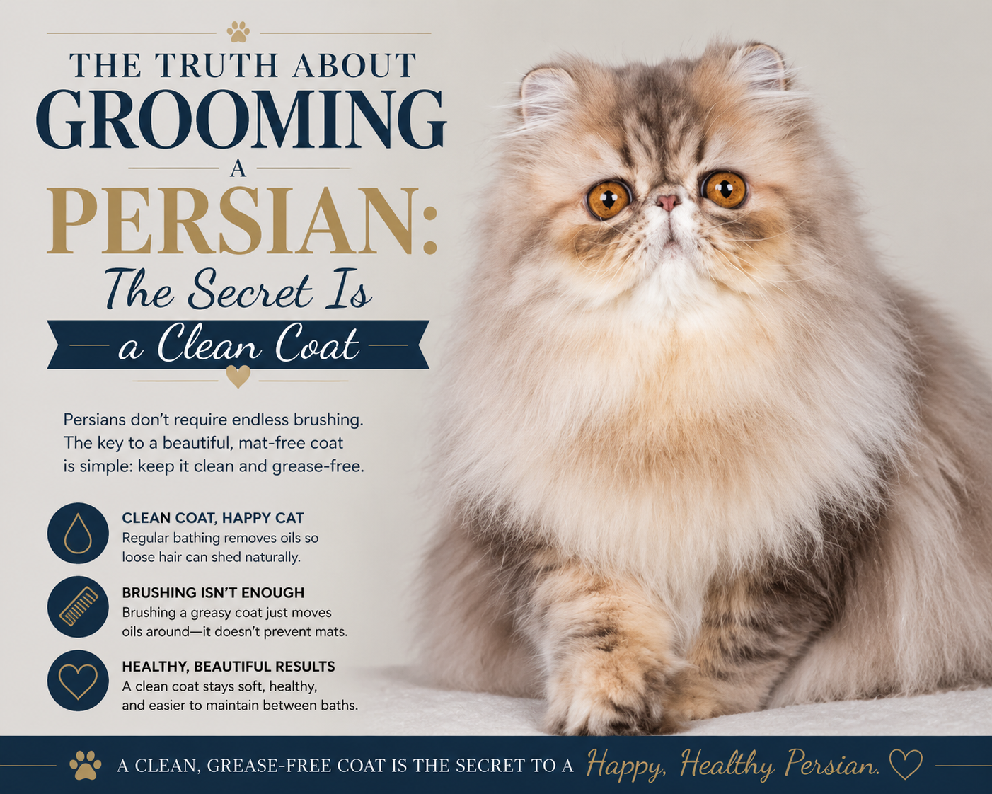 The Truth About Grooming a Persian: The Secret Is  a Clean Coat